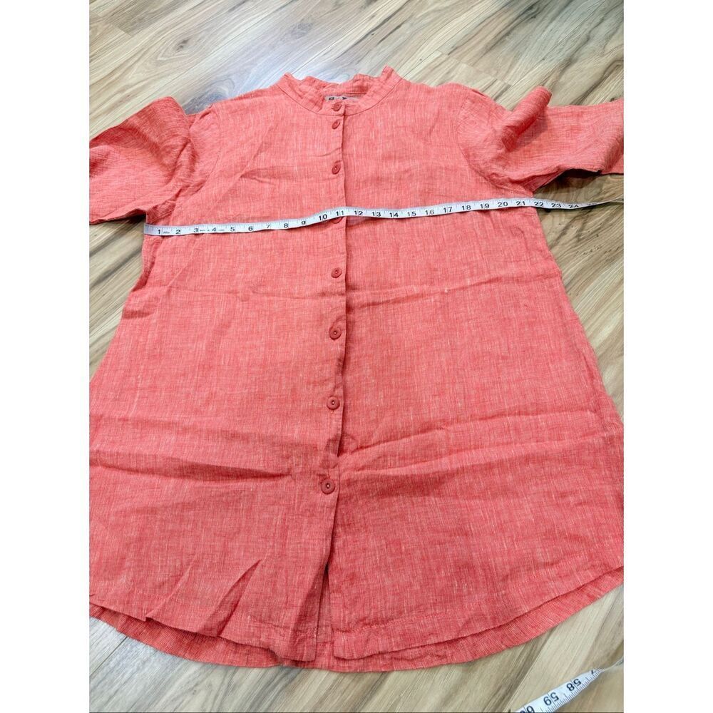 Flax Soft Red Button Front Tunic Top Size Medium - image 7